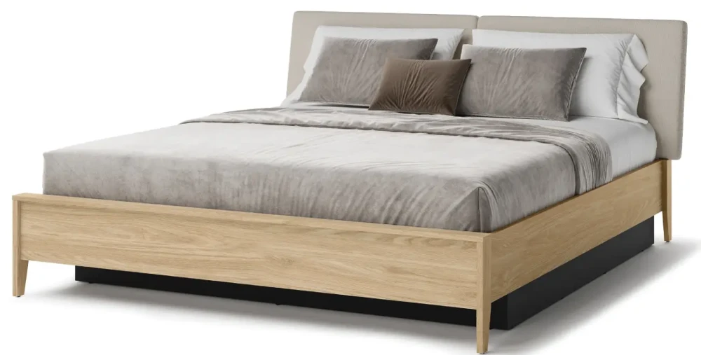 Design-Bett-SNUGLY-SU-02-(160x200-cm)-Geölte-Eiche-&-Schwarz-mit-Bettkasten