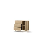 Design-Kommode-SNUGLY-SU-03-(112 cm)–Geölte-Eiche-mit-3-Schubladen-und-1-Tür