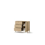 Design-Kommode-SNUGLY-SU-03-(112 cm)–Geölte-Eiche-mit-3-Schubladen-und-1-Tür