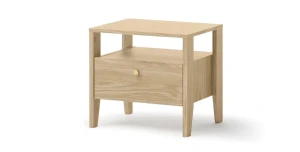 Design-Nachttisch SNUGLY SU-04 (50 cm) – Geölte Eiche mit 1 Schublade und offener Ablage