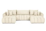 XXL-Wohnlandschaft-OTI-U-mit-Schlaffunktion-&-Bettkasten,-382x184-cm,-Stepp-Design,-Universell-montierbar