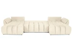 XXL-Wohnlandschaft-OTI-U-mit-Schlaffunktion-&-Bettkasten,-382x184-cm,-Stepp-Design,-Universell-montierbar