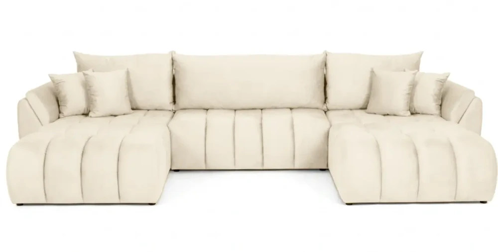 XXL-Wohnlandschaft-OTI-U-mit-Schlaffunktion-&-Bettkasten,-382x184-cm,-Stepp-Design,-Universell-montierbar