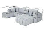 XXL-Wohnlandschaft-OTI-U-mit-Schlaffunktion-&-Bettkasten,-382x184-cm,-Stepp-Design,-Universell-montierbar