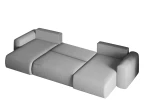XXL-Wohnlandschaft-U-Form-CAPRO-U-362x145-cm-mit-Schlaffunktion,-Bettkasten-&-Ausziehhilfe-Breitcord Poso-/-Webstoff-Verita