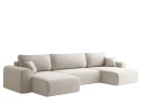 XXL-Wohnlandschaft-U-Form-CAPRO-U-362x145-cm-mit-Schlaffunktion,-Bettkasten-&-Ausziehhilfe-Breitcord Poso-/-Webstoff-Verita