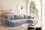 XXL-Wohnlandschaft-U-Form-CAPRO-U-362x145-cm-mit-Schlaffunktion,-Bettkasten-&-Ausziehhilfe-Breitcord Poso-/-Webstoff-Verita-Poso110