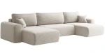 XXL-Wohnlandschaft-U-Form-CAPRO-U-362x145-cm-mit-Schlaffunktion,-Bettkasten-&-Ausziehhilfe-Breitcord Poso-/-Webstoff-Verita