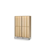 Highboard-ITAMI-IT-02-mit-Beleuchtung,-4-türig, 105x151x40-cm,-Eiche-Cremona-/-Schwarz