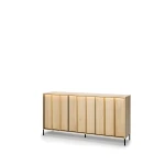 Sideboard-ITAMI-IT-03-mit-Beleuchtung,-3-türig, 165x83x40-cm,-Eiche-Cremona-/-Schwarz