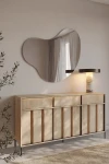 Sideboard-ITAMI-IT-04-mit-Beleuchtung,-3-Türen-&-3-Schubladen,-165x83x40-cm,-Eiche-Cremona-/-Schwarz