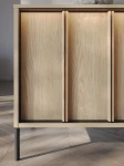 TV-Lowboard-ITAMI-IT-06-mit-Beleuchtung,-4-türig, XXL-Breite-206-cm,-Eiche-Cremona-/-Schwarz