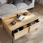 Moderner-Couchtisch-mit-1-Schublade-ITAMI-IT-07 -Eiche-Torro-Cremona-/-Schwarz-100x70-cm