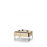 Moderner-Couchtisch-mit-1-Schublade-ITAMI-IT-07 -Eiche-Torro-Cremona-/-Schwarz-100x70-cm