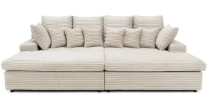 XXL Big Sofa LAZY 286x170 cm Breitcord Tilia – Luxus Wohnlandschaft mit Schlaffunktion
