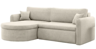 Universal Ecksofa VERONA L 250x160 cm – Breitcord oder Bouclé – Schlaffunktion & Bettkasten