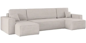 Universal Wohnlandschaft KARL U 312x145 cm – Cord oder Bouclé – Schlaffunktion