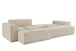 Draufsicht auf das geöffnete Ecksofa KARL XL mit sichtbarer Schlaffunktion und großer Liegefläche von 230x120 cm.
