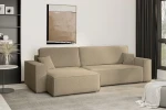 Modernes Wohnambiente mit der geräumigen Couch KARL XL im taupefarbenen Bouclé-Stoff Quelle 18 als gemütlicher Mittelpunkt.