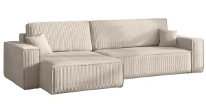 Universal Ecksofa KARL XL L 278x145 cm – Cord oder Bouclé – Schlaffunktion