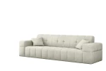 Freigestellte Studioaufnahme des 3-Sitzer Sofas Balia im cremefarbenen Chenille-Stoff Perfect Harmony 01 vor weißem Hintergrund.