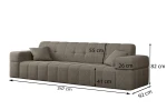 Detaillierte technische Skizze des 3-Sitzer Sofas Balia mit genauen Abmessungen von 247x92 cm und eingezeichneten Sitzhöhen.