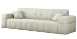 Freigestellte Studioaufnahme des 3-Sitzer Sofas Balia im cremefarbenen Chenille-Stoff Perfect Harmony 01 vor weißem Hintergrund.