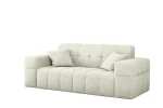 Freigestellte Studioaufnahme des 2-Sitzer Sofas Balia im cremefarbenen Chenille-Gewebe Perfect Harmony 01 vor reinweißem Hintergrund.