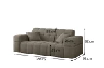 Detaillierte technische Zeichnung des 2-Sitzer Sofas Balia mit genauen Gesamtabmessungen von 183x92 cm und Maßangaben.