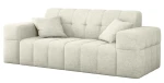 Freigestellte Studioaufnahme des 2-Sitzer Sofas Balia im cremefarbenen Chenille-Gewebe Perfect Harmony 01 vor reinweißem Hintergrund.