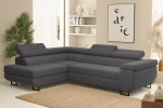 Komfortable L-förmige Wohnlandschaft Tokyo im klassischen grauen Poso (Cord) Stoff, perfekt integriert in ein zeitgemäßes Raumkonzept.