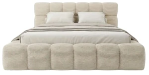 Modernes Polsterbett BOSTON Slim 180x200 cm Cord POSO mit Bettkasten