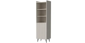 Eintüriges Standregal ADEMO 1 mit 2 offenen Fächern – Bücherregal Kaschmir 52 cm