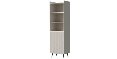 Eintüriges Standregal ADEMO 1 mit 2 offenen Fächern – Bücherregal Kaschmir 52 cm