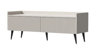 Zweitüriges RTV-Lowboard ADEMO 7 – Geriffelte TV-Bank 150 cm Kaschmir