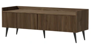 Zweitüriges RTV-Lowboard ADEMO 7 – Geriffelte TV-Bank 150 cm Nussbaum