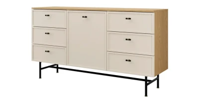 Kommode ELORA 150 cm Frühlings-Eiche & Macadamia – Japandi Sideboard