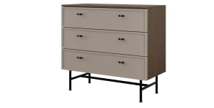 Kommode ELORA 9 90x82 cm Baltic Storm / Toffee – 3 Schubladen 