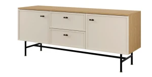 TV-Lowboard ELORA Frühlings-Eiche & Macadamia – Japandi Fernsehtisch