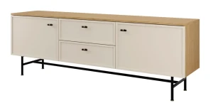 TV-Lowboard ELORA 180cm Frühlings-Eiche & Macadamia – Großes Japandi Sideboard 180 cm