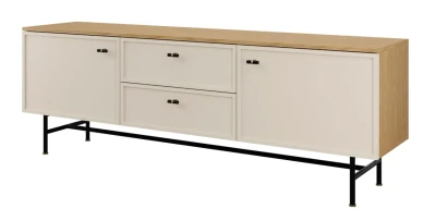 TV-Lowboard ELORA 180cm Frühlings-Eiche & Macadamia – Großes Japandi Sideboard 180 cm