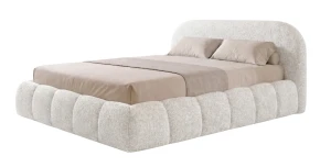 Großes Polsterbett DAKOTA SLIM Bouclé 180x200 cm – Cloud Bed King Size  