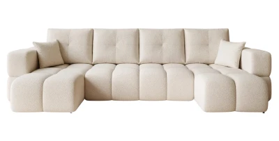 Design U-Form Wohnlandschaft BUENO U (318x145 cm) – Bouclé, Glamour-Stil
