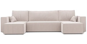 Wohnlandschaft PARIS U | Cordstoff Poso | Schlaffunktion