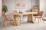 tisch-221/2-Ausziehbarer-Esstisch-AURA Ø -100/180-cm –Geometrisches-Design-(Farbwahl)