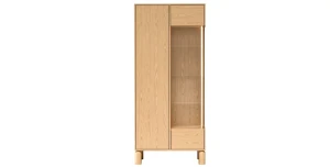 Moderne Vitrine SANDEN 4 mit LED – Einzigartiges Bookmatch-Dekor