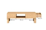 Technische Skizze des Couchtisches SANDEN 7, die die genauen Abmessungen von 110 cm Breite für eine optimale Raumplanung im Wohnbereich zeigt.