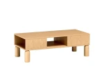 Seitenansicht des modernen Couchtisches SANDEN 7 (110 cm) mit edlem Bookmatch-Dekor, sauber freigestellt auf weißem Hintergrund.