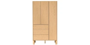 Moderner Kleiderschrank SANDEN 9 (110x197 cm) – Bookmatch-Dekor