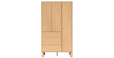 Moderner Kleiderschrank SANDEN 9 (110x197 cm) – Bookmatch-Dekor